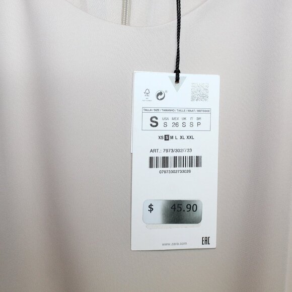 New Zara Sleeveless Chiffon Mini Dress - Picture 6 of 7